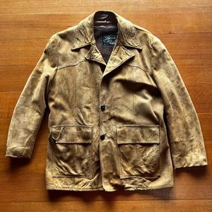 Vintage Campus Suede Jacket w/ zippered liner